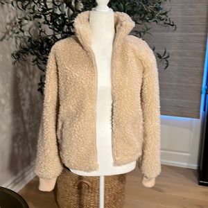 Abercrombie Sherpa Full-Zip Jacket - Small - Cream